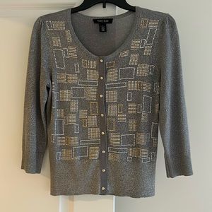WHBM 3/4 Sleeve Metallic Cardigan. Size S